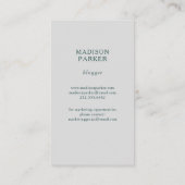 シックな灰色のストライプが付いている粋な水彩画の花 名刺 (裏面)