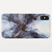 シックな灰色のネイビーブルー大理石ケース – メイトiPhone c Case-Mate iPhoneケース (裏面(横))