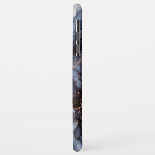 シックな灰色のネイビーブルー大理石ケース – メイトiPhone c Case-Mate iPhoneケース (裏面/左)