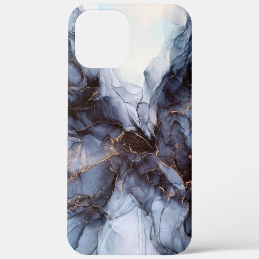 シックな灰色のネイビーブルー大理石ケース – メイトiPhone c Case-Mate iPhoneケース (裏面)