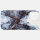 シックな灰色のネイビーブルー大理石ケース – メイトiPhone c Case-Mate iPhoneケース (裏面 (横))