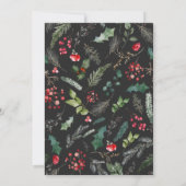 シックな灰色の植物性アーチ1フォトメリークリスマス シーズンカード (裏面)