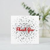 シックな灰色の爆発の水の色のドットレッド文字 サンキューカード (スタンド正面)