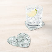 シックな灰色の白い花 ペーパーコースター (インサイチュ)