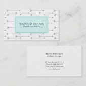 シックな灰色の矢の名刺 名刺 (正面/裏面)