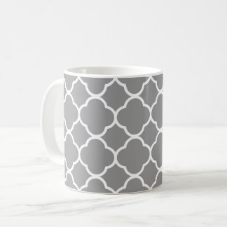 シックな灰色及び白いクローバーのコーヒー茶マグ コーヒーマグカップ