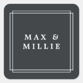 シックな炭 | ブティック スクエアシール (正面)