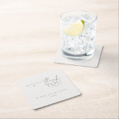 シックな無結婚力の感謝リネンID1020 スクエアペーパーコースター (インサイチュ)