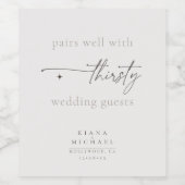 シックな無結婚毒剤のユーモアパウダーID1020 ワインラベル (シングルラベル)