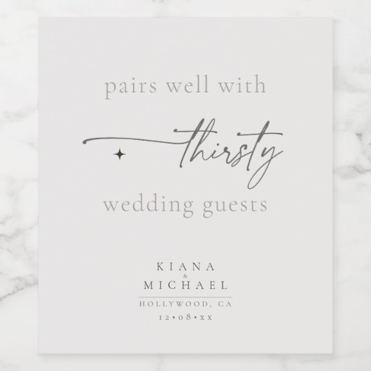 シックな無結婚毒剤のユーモアパウダーID1020 ワインラベル (シングルラベル)