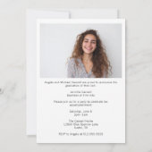 シックな焦げオレンジの卒業写真卒業パーティー 招待状 (裏面)