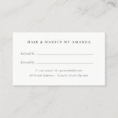 シックな熱帯沿岸のヤシの木が友人を参照 名刺 (裏面)