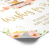 シックな熱気球かわいい動物たちの願いベビー ポスター (角)