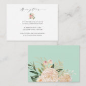 シックな牡丹金ゴールドタイポグラフィウェディングレセプション エンクロージャーカード (正面/裏面)