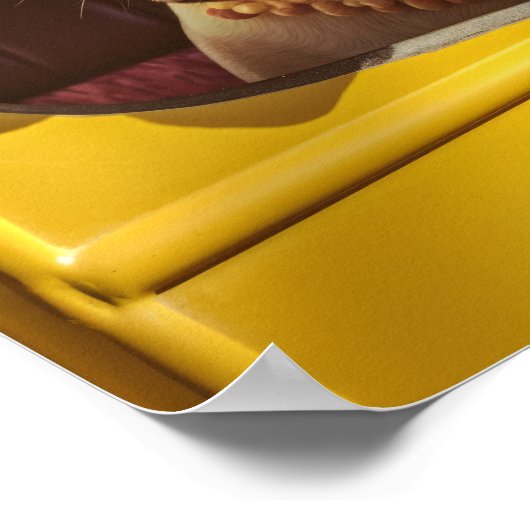 シックな犬のエレガンススタイリッシュ：ブルフランスのドッグポステ ポスター (角)