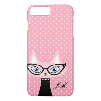 シックな猫および水玉模様のiPhone場合と8 Plus/7 iPhone 8 Plus/7 Plusケース