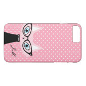 シックな猫および水玉模様のiPhone場合と8 Plus/7 Case-Mate iPhoneケース (裏面(横))