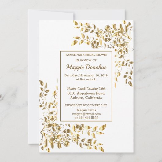 シックな王室のブライダルシャワー招待 招待状 (正面)