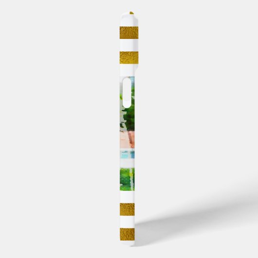 シックな生まれ孔雀から輝く金ゴールドホワイトストライプ Case-Mate iPhoneケース (裏面 / 右)