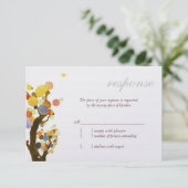 シックな田舎の木々屋外ウェディングRSVP 出欠カード (スタンド正面)