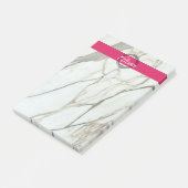 シックな白い大理石とピンクの女の子の名前 ポストイット (アングル)