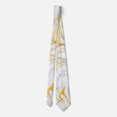 シックな白い大理石にグレーと金ゴールドのテクスチャ ネクタイ (裏面)