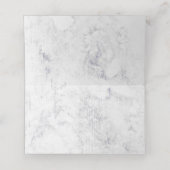 シックな白い大理石のテーブル番号座席名 プレイスカード (内部開封)