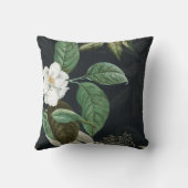 シックな白い牡丹オンブラックパーソナライズされた クッション (裏面)