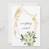 シックな白い牡丹金ゴールドテラリウム結婚フローラ 招待状 (裏面)