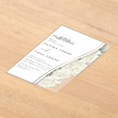 シックな白い花イスラム教の葉の結婚葉 アクリル招待状 (レイダウン)