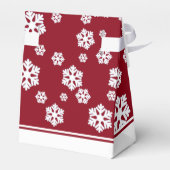 シックな白い雪片ダークレッドの北欧パターン フェイバーボックス (裏面サイド)