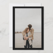 シックな白い黒2枚の写真の書道結婚の写真 招待状 (裏面)