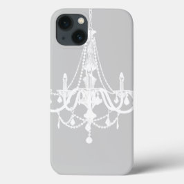 シックな白とグレーのシャンデリア iPhone 13ケース