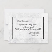 シックな白とグレーの大理石は私の花嫁になる 招待状 (裏面)