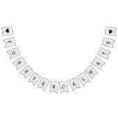 シックな白とグレーの大理石結婚ズフォーエバー バンティングフラッグ (全)