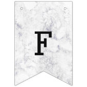 シックな白とグレーの大理石結婚ズフォーエバー バンティングフラッグ (第2の旗)