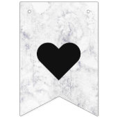 シックな白とグレーの大理石結婚ズフォーエバー バンティングフラッグ (第1の旗)