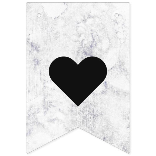 シックな白とグレーの大理石結婚ズフォーエバー バンティングフラッグ (第1の旗)