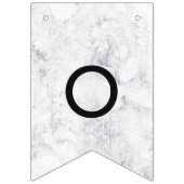 シックな白とグレーの大理石結婚ズフォーエバー バンティングフラッグ (第3の旗)