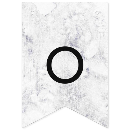 シックな白とグレーの大理石結婚ズフォーエバー バンティングフラッグ (第3の旗)