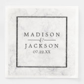 シックな白とグレーの大理石結婚ズモノグラム (正面)