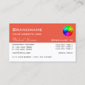 シックな白とサーモンとロゴプロフェッショナル 名刺 (裏面)