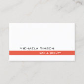 シックな白とサーモンモダンカッコいいプロフェッショナル 名刺 (正面)