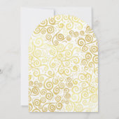 シックな白と金ゴールドフローリッシュウィンターブライダルシャワー 招待状 (裏面)