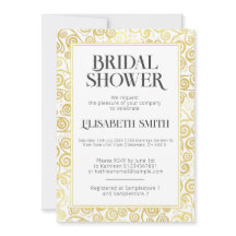 シックな白と金ゴールドフローリッシュウィンターブライダルシャワー