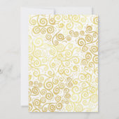 シックな白と金ゴールドフローリッシュウィンターブライダルシャワー 招待状 (裏面)