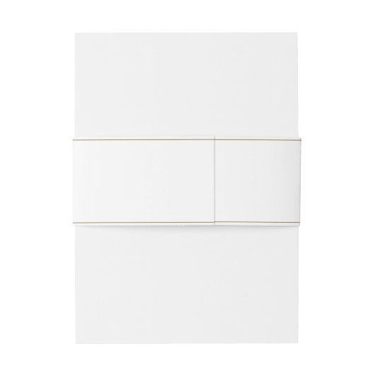 シックな白と金ゴールドモノグラム結婚クレスト 招待状ベリーバンド (裏面例)