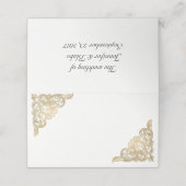 シックな白と金ゴールド結婚の折り畳み座席表 プレイスカード (外部開封)