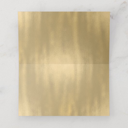 シックな白と金ゴールド結婚の折り畳み座席表 プレイスカード (内部開封)