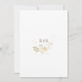 シックな白と金ゴールド魅惑的な天結婚人 招待状 (裏面)